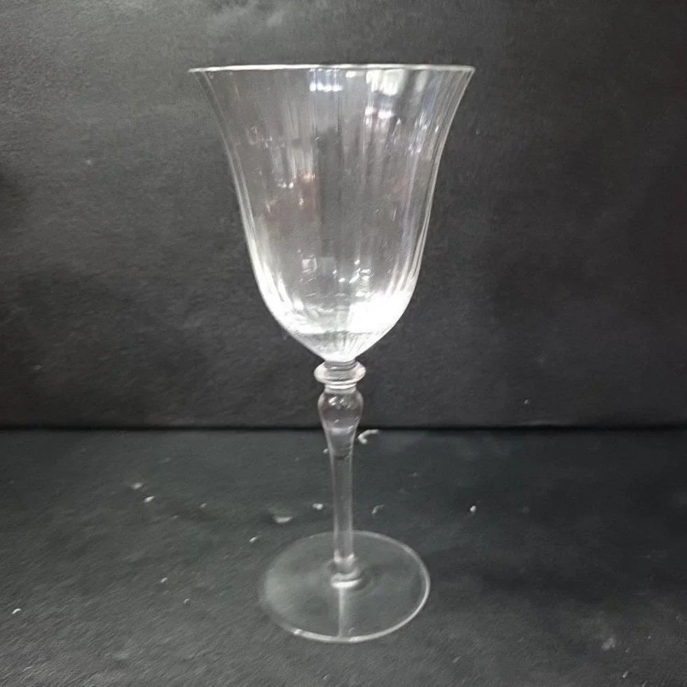 Miller Rogaska Fluted Goblet, Clear Ribbed Optic Wine Glass,‎ Crystal Stemware